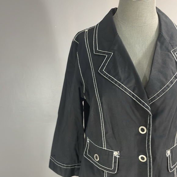 Cotton Ginny stylish black white stitching 2 piece suit.  13 P pants L blazer - Picture 6 of 17